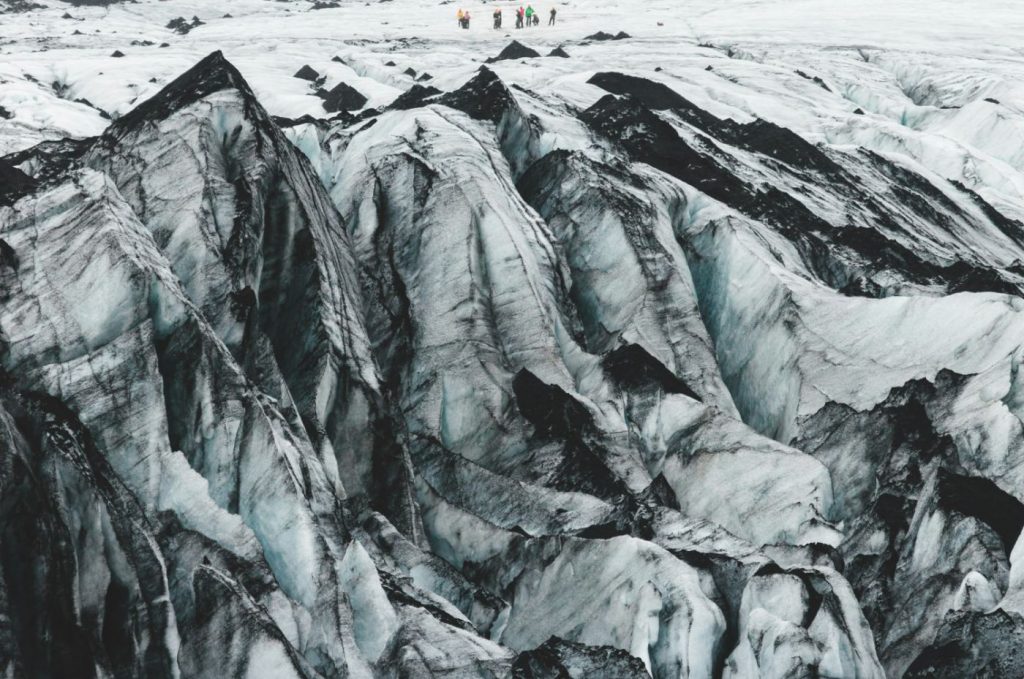 A group on top of Sólheimajökull
