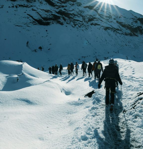 Hikers on Sólheimajökull · Owen Roth